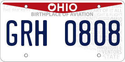 OH license plate GRH0808