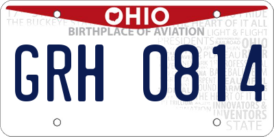 OH license plate GRH0814