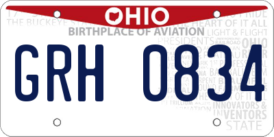 OH license plate GRH0834