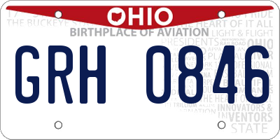 OH license plate GRH0846