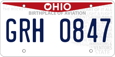 OH license plate GRH0847