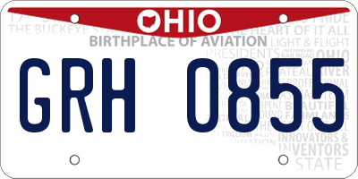 OH license plate GRH0855