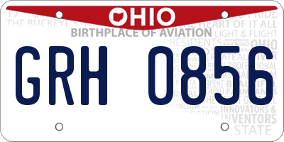 OH license plate GRH0856