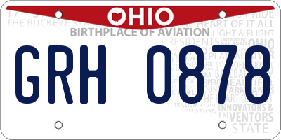 OH license plate GRH0878