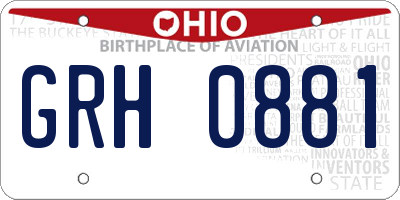 OH license plate GRH0881
