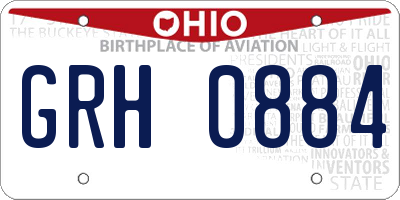 OH license plate GRH0884