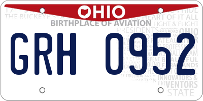 OH license plate GRH0952