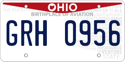 OH license plate GRH0956
