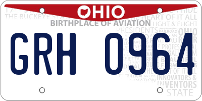 OH license plate GRH0964