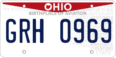 OH license plate GRH0969