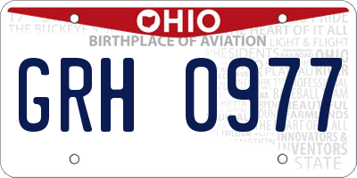 OH license plate GRH0977