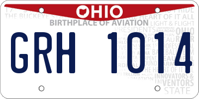 OH license plate GRH1014