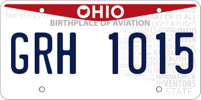 OH license plate GRH1015