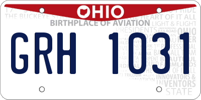 OH license plate GRH1031