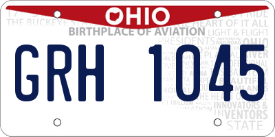 OH license plate GRH1045