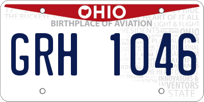 OH license plate GRH1046