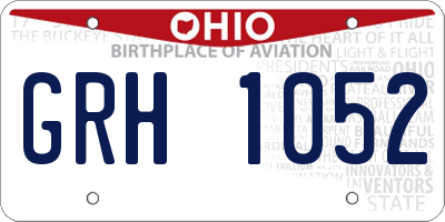 OH license plate GRH1052