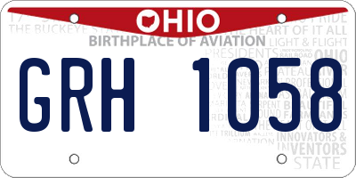OH license plate GRH1058