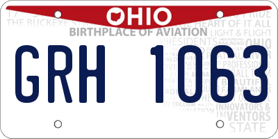 OH license plate GRH1063