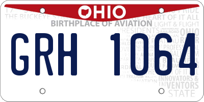 OH license plate GRH1064