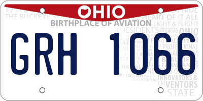 OH license plate GRH1066