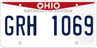 OH license plate GRH1069