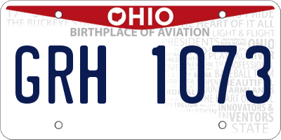 OH license plate GRH1073