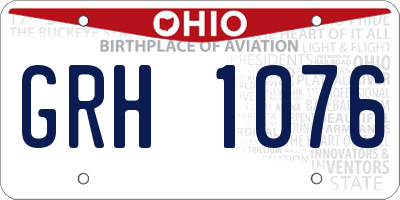 OH license plate GRH1076