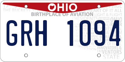 OH license plate GRH1094