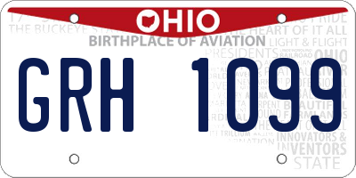 OH license plate GRH1099