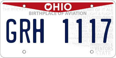 OH license plate GRH1117