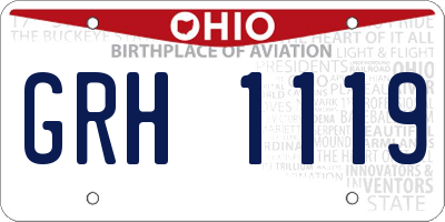 OH license plate GRH1119