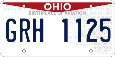 OH license plate GRH1125