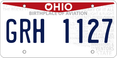 OH license plate GRH1127