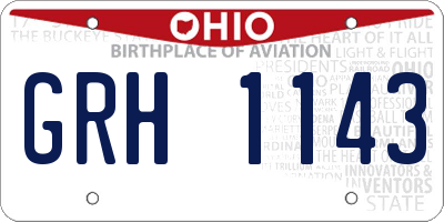OH license plate GRH1143