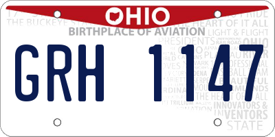 OH license plate GRH1147