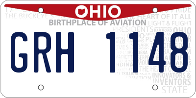OH license plate GRH1148