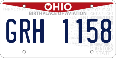 OH license plate GRH1158