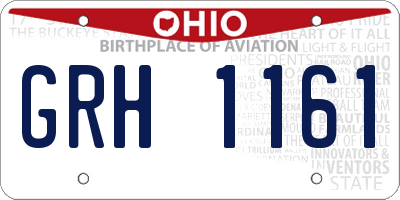OH license plate GRH1161