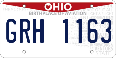 OH license plate GRH1163