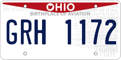 OH license plate GRH1172