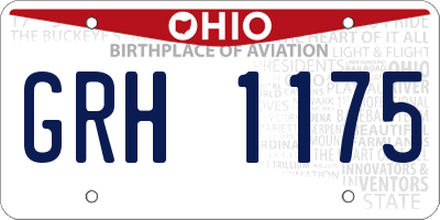 OH license plate GRH1175