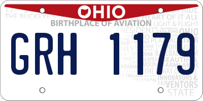 OH license plate GRH1179