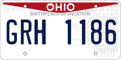 OH license plate GRH1186