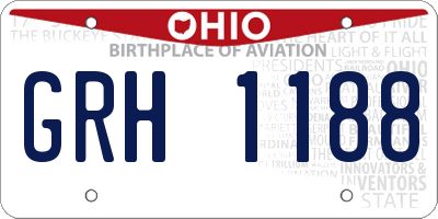 OH license plate GRH1188