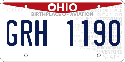 OH license plate GRH1190