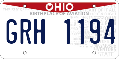 OH license plate GRH1194