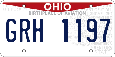OH license plate GRH1197