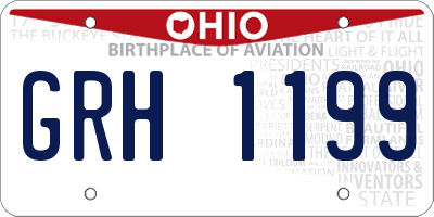 OH license plate GRH1199