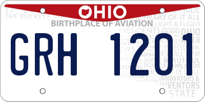 OH license plate GRH1201